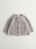 Nanos Baby Grey Cardigan Knit Sweater