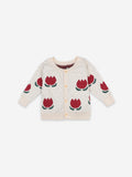 Bobo Choses Baby Chocolate Flower Jacquard Cardigan