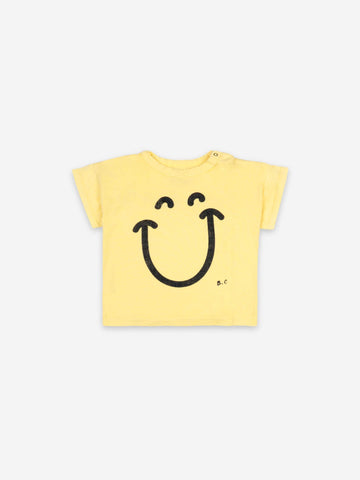 Bobo Choses Yellow Baby Big Smile Lila Short Sleeve Tshirt