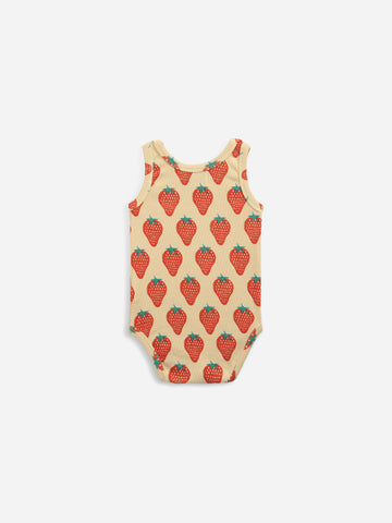 Bobo Choses Yellow Strawberry AOP Sleeveless Body