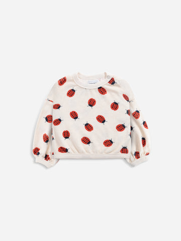 Bobo Choses White Ladybug AOP Baby Sweatshirt