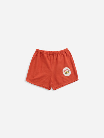 Bobo Choses Red Sniffy Dog Patch Woven Shorts