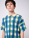 Bobo Choses Blue Checkered Polo