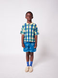 Bobo Choses Blue Checkered Polo