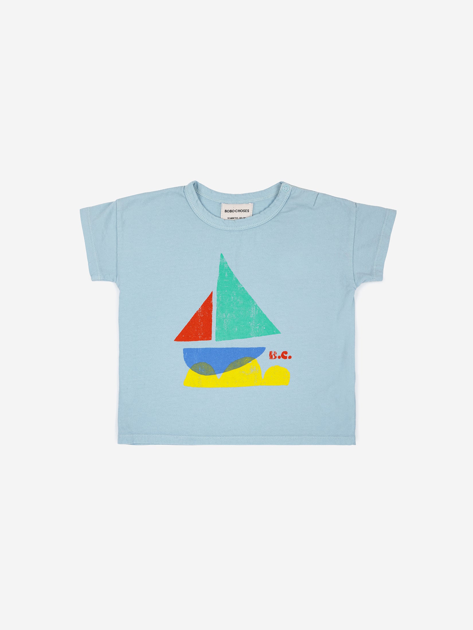 Sail Boat Cotton Short Sleeve Baby Tee