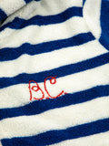 Bobo Choses Blue Stripes Terry Zipped Baby Sweatshirt