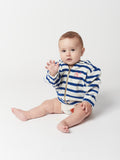 Bobo Choses Blue Stripes Terry Zipped Baby Sweatshirt