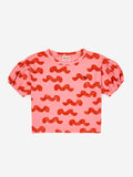 Bobo Choses Waves All Over Puffed Sleeve T-Shirt