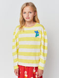 Bobo Choses Yellow Stripes Gathered Long Sleeve T-Shirt