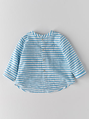 Nanos Baby Glacier Blue Striped Shirt