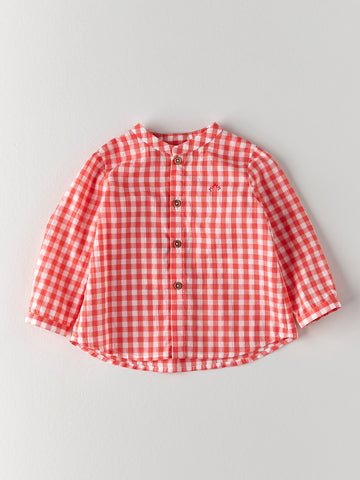 Nanos Baby Red Gingham Shirt
