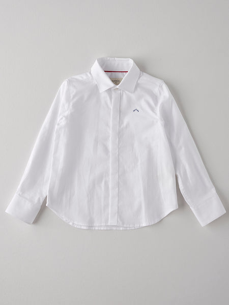 Nanos Bright White Collar Button Down Shirt