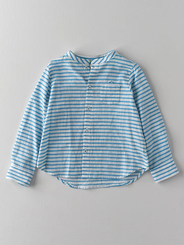 Nanos Glacier Blue Striped Shirt