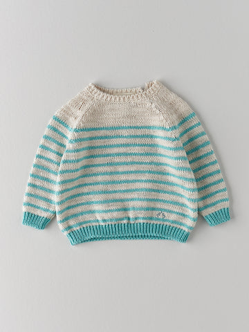 Nanos Baby Turquoise Striped Sweater