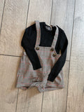 Belati Black Gingham Plaid Overalls