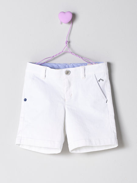 Nanos White Cotton Shorts