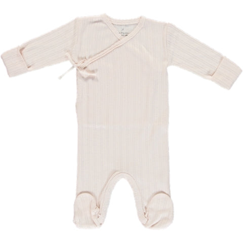 Bebe Organic Pink Bebe Wrap Overall Footie