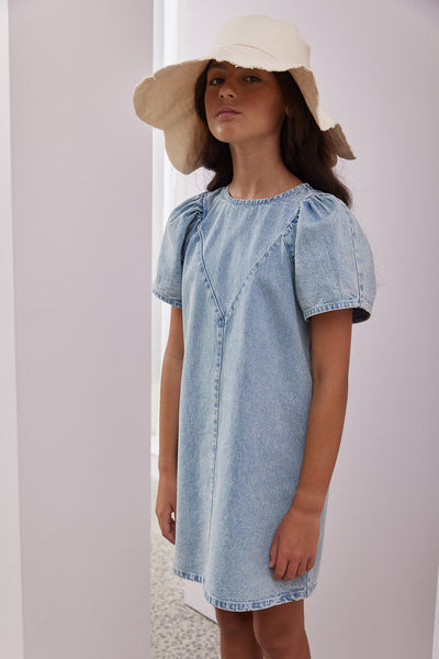 Steph The Label Acid Wash Denim T-shirt Dress