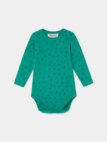 Bobo Choses All Over Stars Long Sleeve Green Body