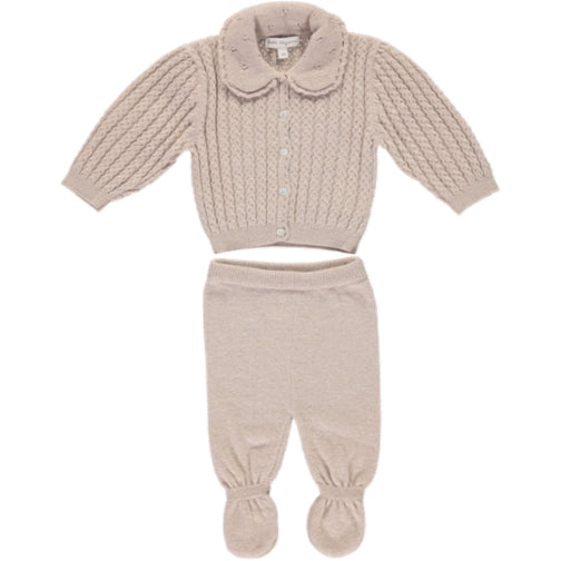 Bebe Organic Natural Loulou Footed Cardigan Set