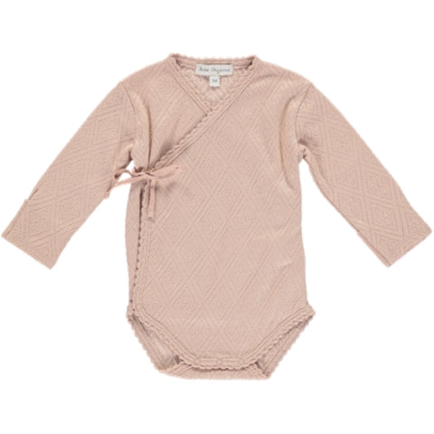 Bebe Organic Blush Pointelle Wrap Footed Onesie Set