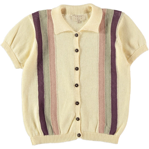 Coco Au Lait Light Yellow Knit Polo Shirt