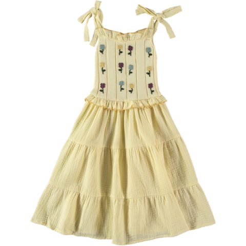 Coco Au Lait Light Yellow Floral Dress