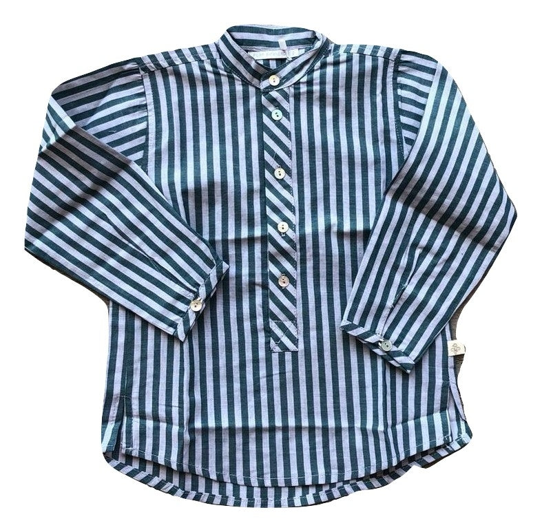 Pilar Batenero Bottle Green Stripe Shirt