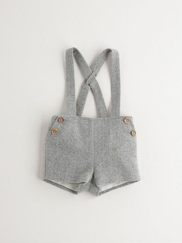 Nanos Grey Herringbone Overalls