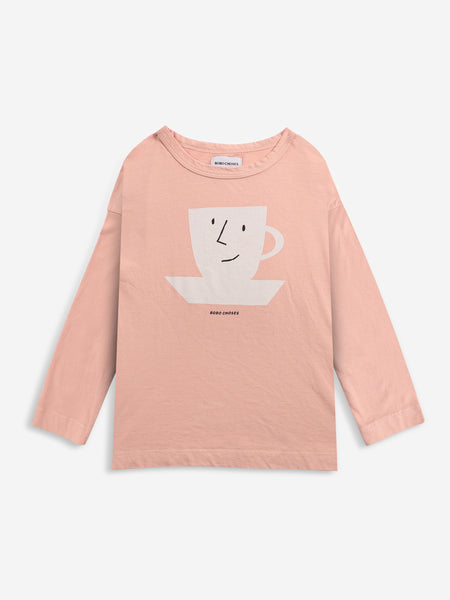 Bobo Choses Pink Cup Of Tea Long Sleeve T-shirt