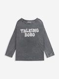 Bobo Choses Washed Grey Talking Bobo Long Sleeve T-shirt
