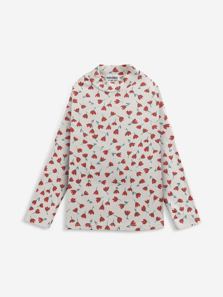Bobo Choses Red Flowers All Over Turtleneck T-shirt