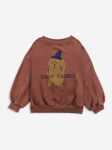 Bobo Choses Maroon Dog In The Hat Sweatshirt