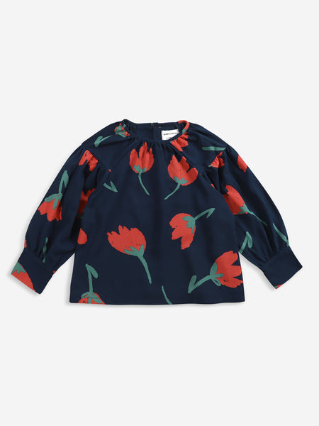 Bobo Choses Red Big Flowers Woven Blouse