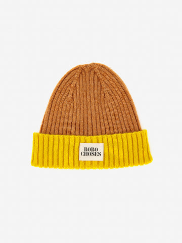 Bobo Choses Yellow Color Block Beanie