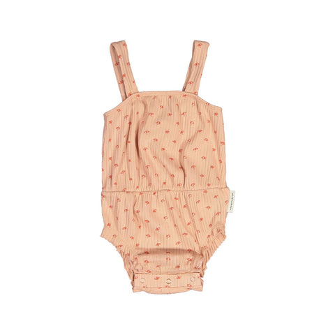 Piupiuchick Light Pink Sunshade Thin Straps Baby Playsuit