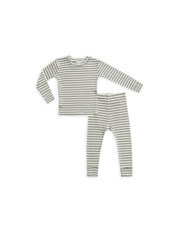 Rylee & Cru Spruce Stripe Rib Pajama Set