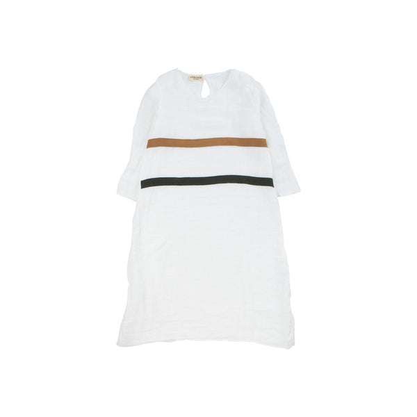 Essence White Gauze Stripe Dress