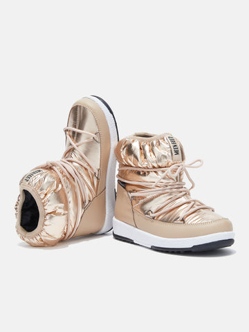 Moon Boot Rose Gold Jr Girl Low Nylon WP Boots