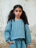 Belle Chiara Washed Turquoise Tricot Sweatshirt