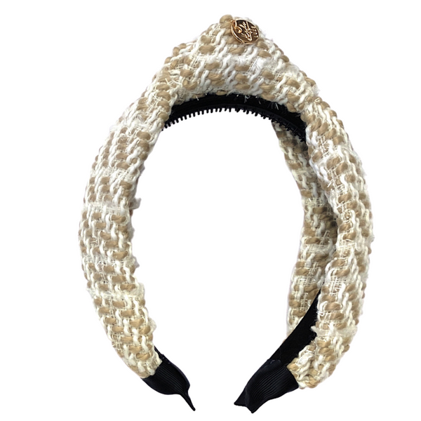 Halo Luxe Grace Tweed Headband Mocha