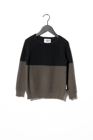 Sometime Soon Black Color Block Sweater