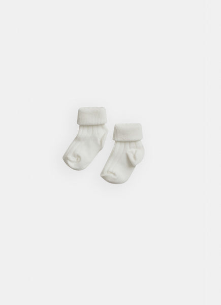 Belle Enfant Ivory Turn Top Socks