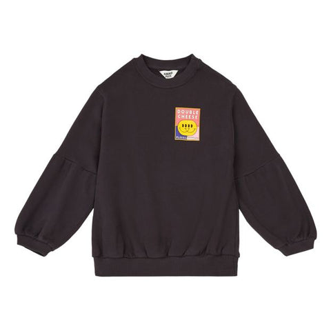 Hundred Pieces Off Black Double Cheese Sweatshirt