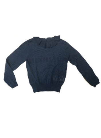 Cyrillus Navy Collar Pullover Sweater