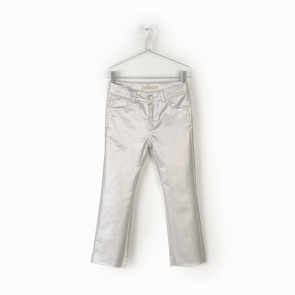 Andorine Silver Raw Edge Trousers