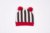 Motoreta Taupe & Off White Red Puppy Knitted Hat