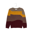 Motoreta Burgundy, Taupe & Mustard Oslo Sweater