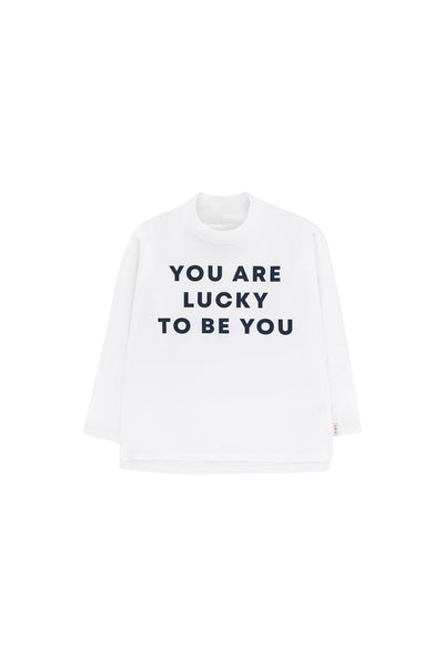Tinycottons You Are Lucky Mock Neck Long Sleeve Tee