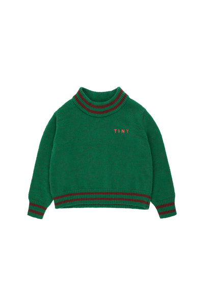 Tinycottons Green Lines Crop Sweater